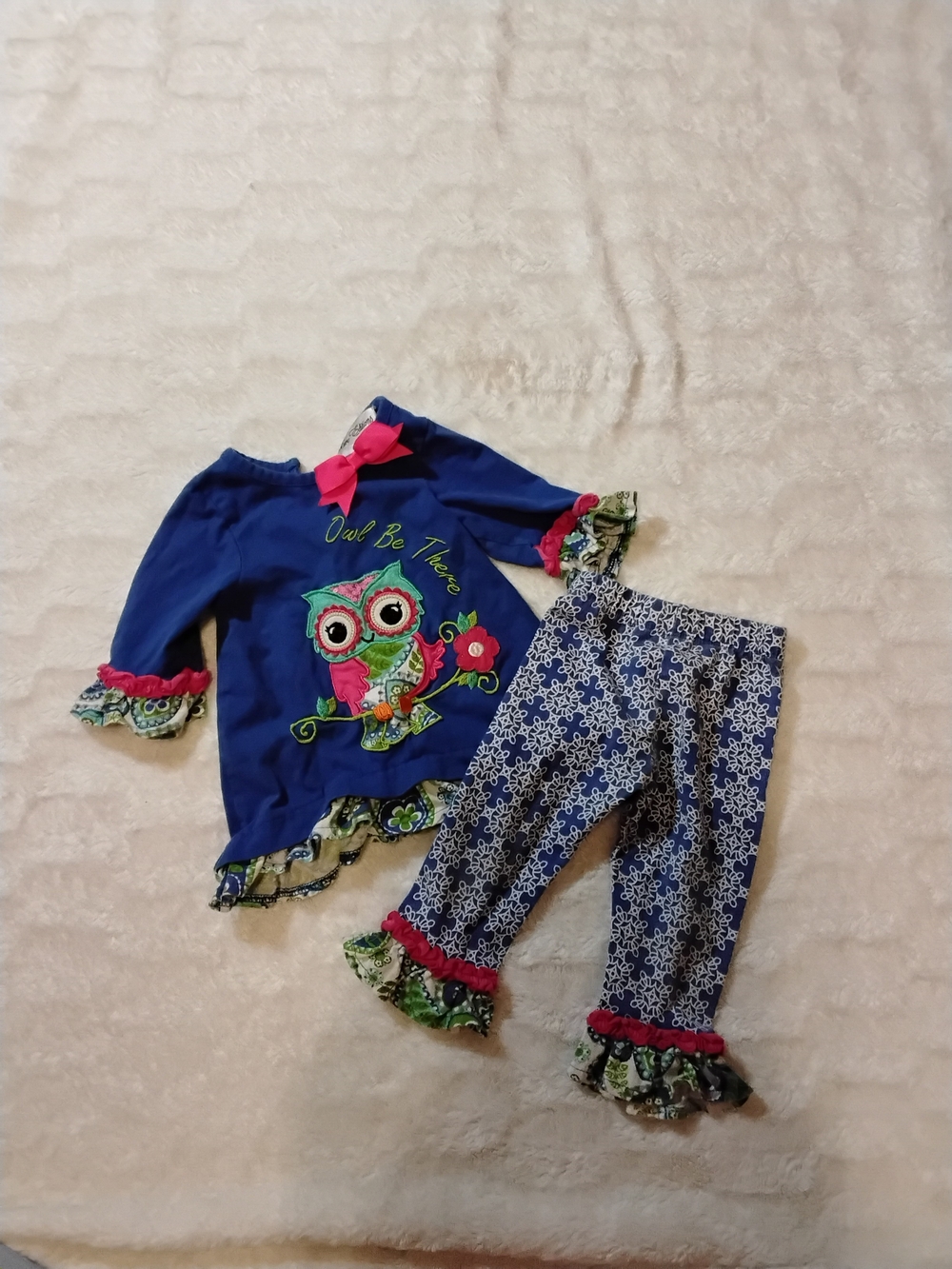 Rare Editions Royal Blue Top with Hot Pink Bow